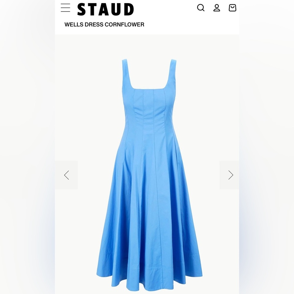 NWT STAUD Cornflower Midi Dress